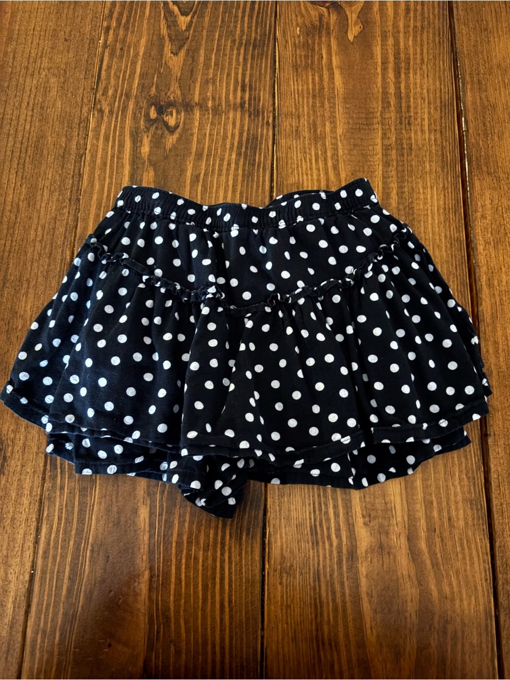 Old Navy Black Polka Dot Skort with White Dots
